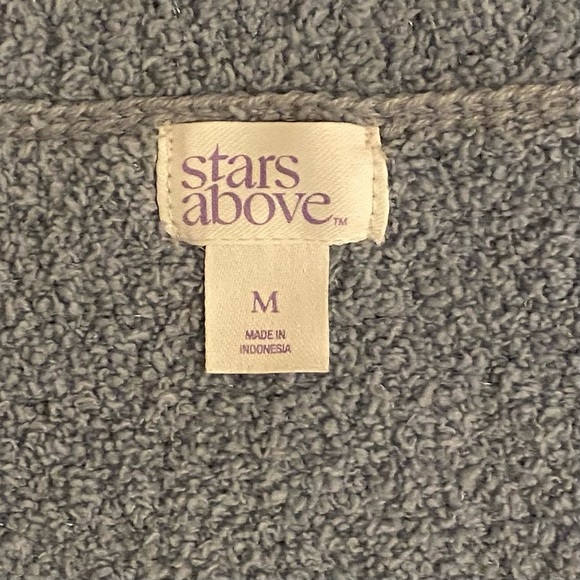 Stars Above Sz M Baby Blue V-Neck Cropped Fuzzy Sweater - Picture 5 of 7